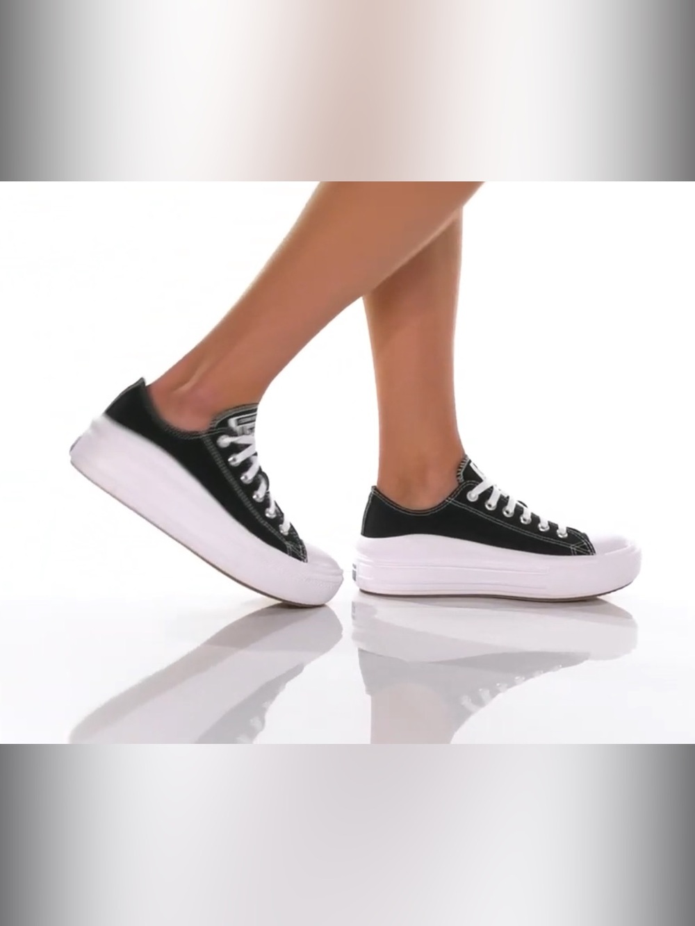 Converse Black and White Low-Top Platform Sneakers